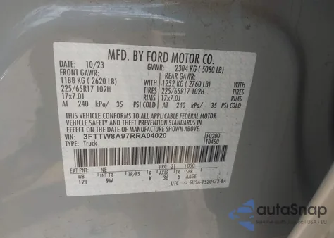 2024 Ford Maverick Xl from USA, damaged, VIN 3FTTW8A97RRA04020